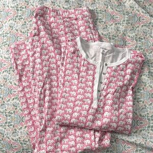 Elephant Print Pajamas - Pink